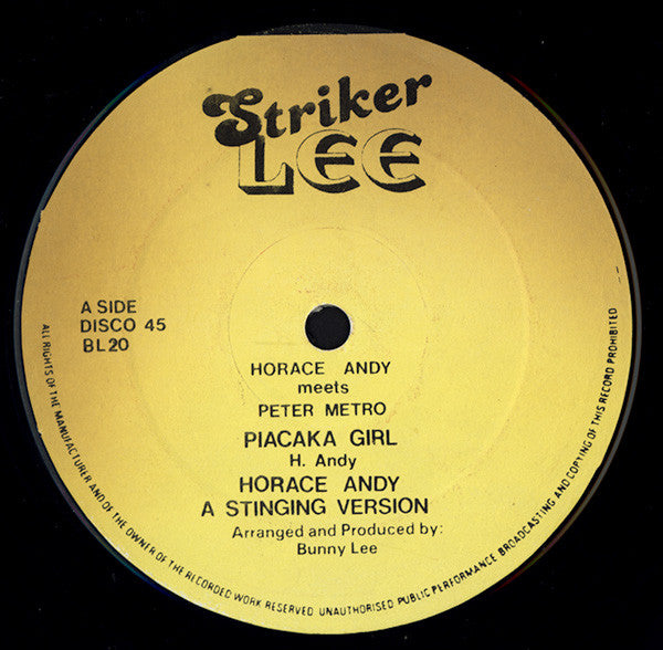 Horace Andy Meets Peter Metro : Piacaka Girl / Frontline Get Raid (12")