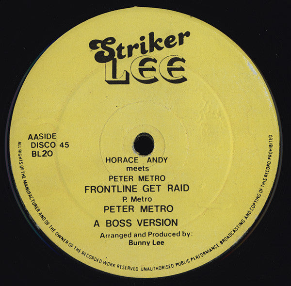 Horace Andy Meets Peter Metro : Piacaka Girl / Frontline Get Raid (12")
