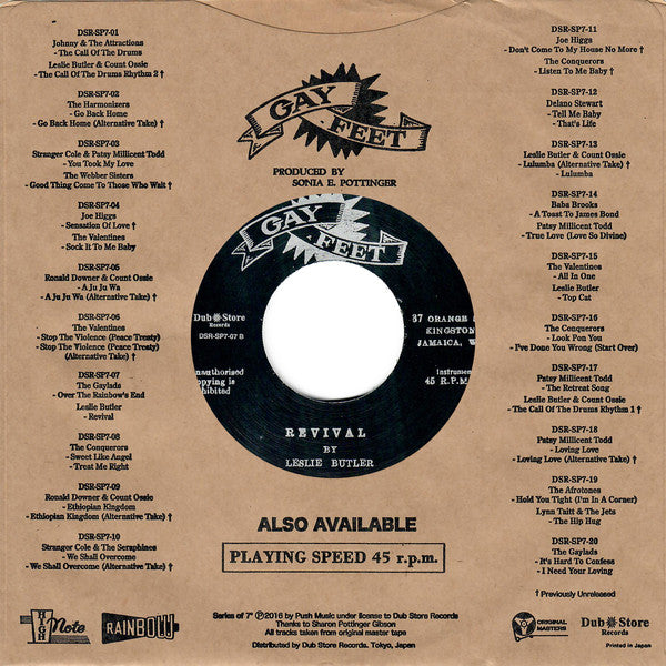 The Gaylads / Leslie Butler : Over The Rainbow's End / Revival (7", Single, RP)