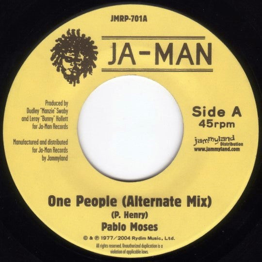 Pablo Moses : One People (Alternate Mix) (7")