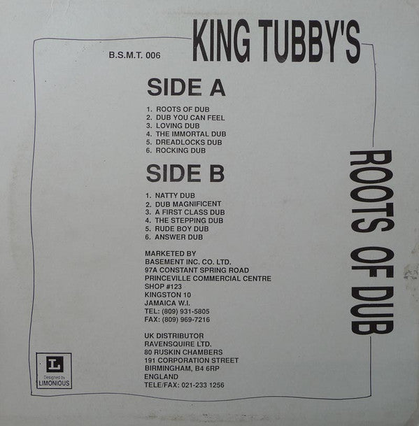 King Tubby : King Tubby's Roots Of Dub (LP, Album, RE)