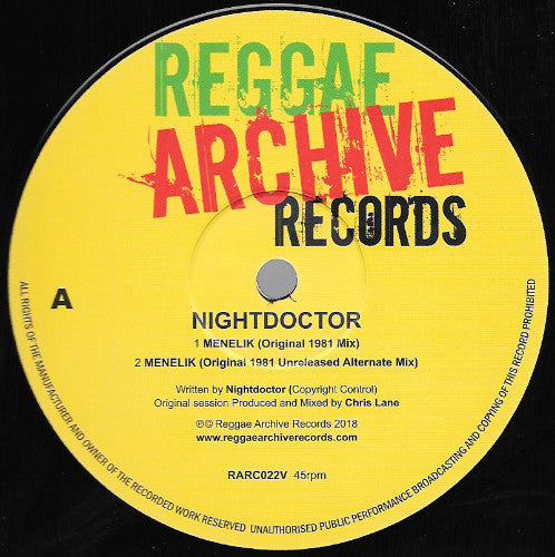 Nightdoctor : Menelik (12", RE)