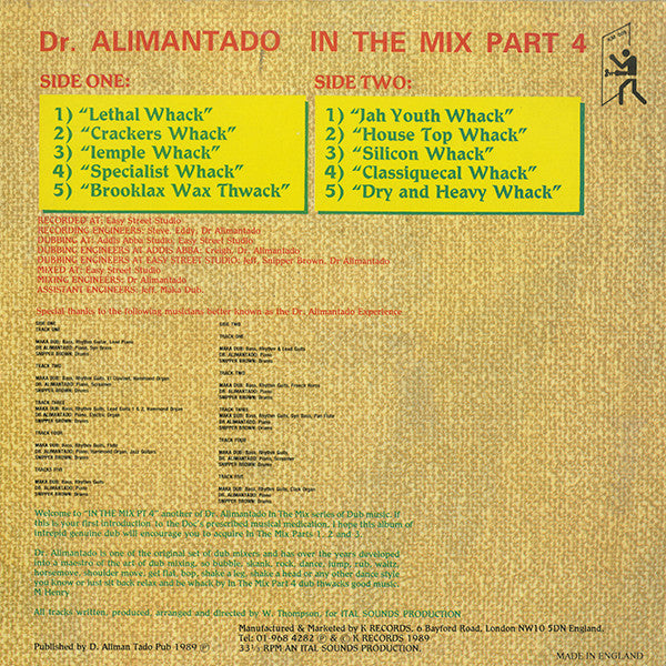 Dr. Alimantado : In The Mix Part 4 (LP, Album)