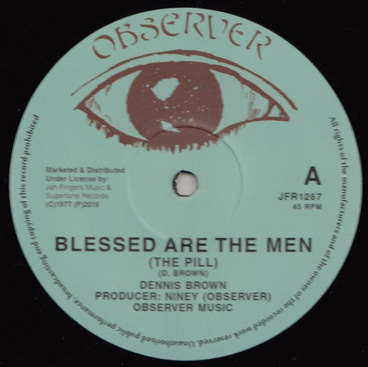 Dennis Brown / Junior Delgado : Blessed Are The Men (The Pill) / Cry, Cry (12")