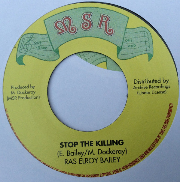 Ras Elroy : Stop The Killing (7", RE)