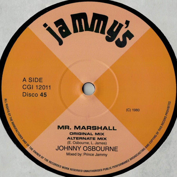 Johnny Osbourne : Mr Marshall (12")