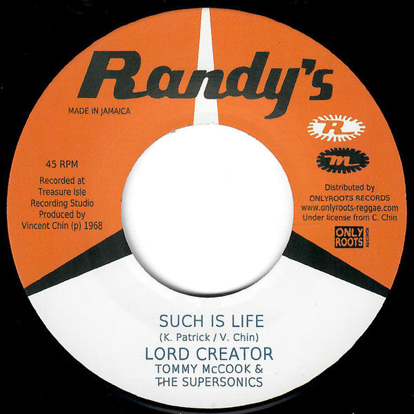 Lord Creator With Tommy McCook & The Supersonics : Such Is Life / Come Down 68 (7")