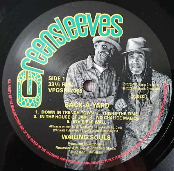 Wailing Souls : Back A Yard (LP, Album)