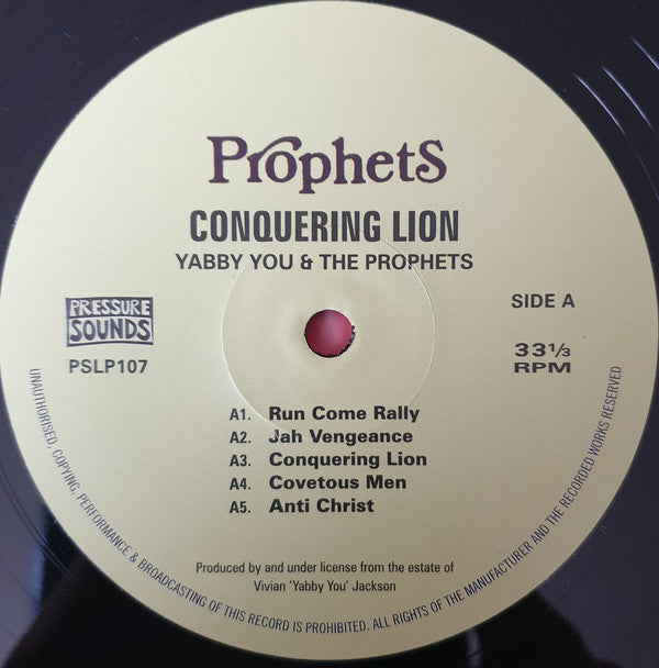 Yabby You & The Prophets : Conquering Lion (2xLP, Comp, RE, Exp)