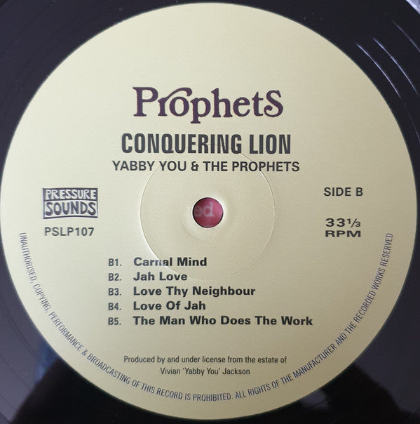 Yabby You & The Prophets : Conquering Lion (2xLP, Comp, RE, Exp)