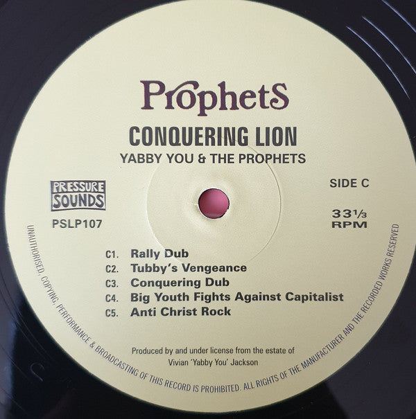 Yabby You & The Prophets : Conquering Lion (2xLP, Comp, RE, Exp)