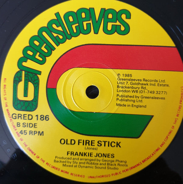 Frankie Jones (2) : No Touch The Riddim / Old Fire Stick (12")