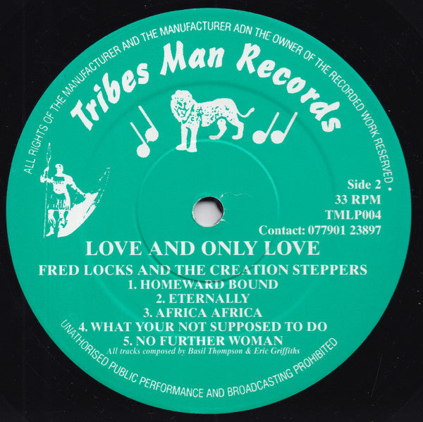 Fred Locks & The Creation Steppers : Love And Only Love (LP, RE)