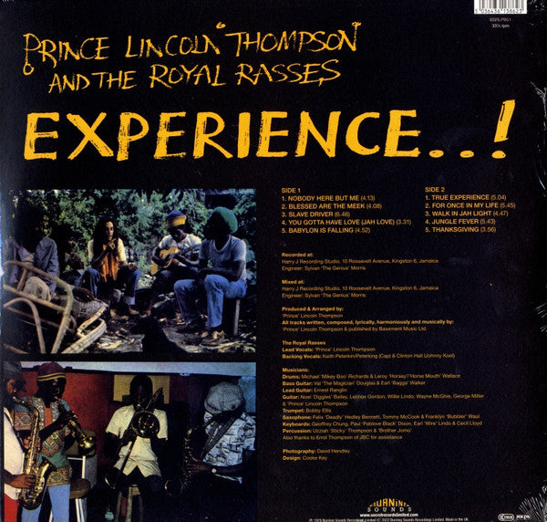 Prince Lincoln Thompson, The Royal Rasses : Experience..! (LP, 180)