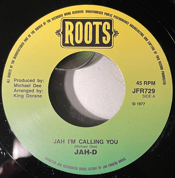 Jah-D : Jah I'm Calling You  (7", RP)