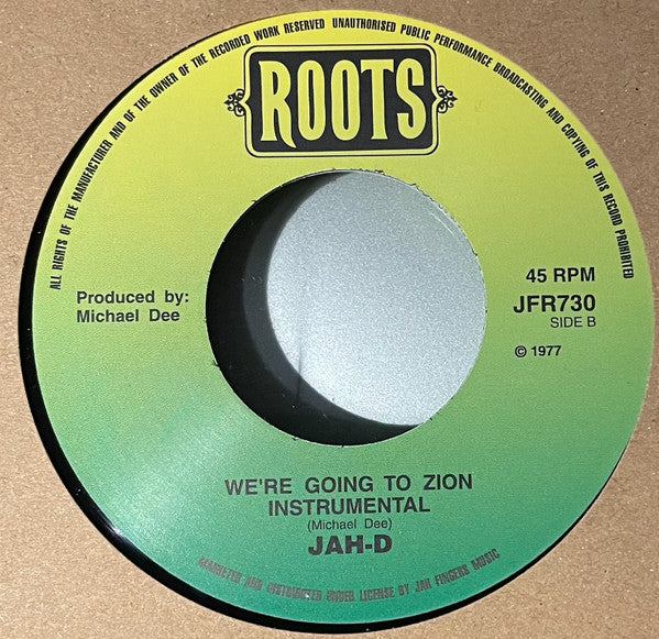 Jah-D : We're Going To Zion (7", RE)