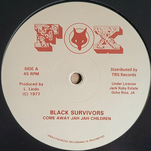 Black Survivors* / Original Survivors : Come Away Jah Jah Children / Come Away Jah Jah Children (12")