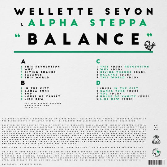 Alpha Steppa & Wellette Seyon : Balance (2xLP, Album)