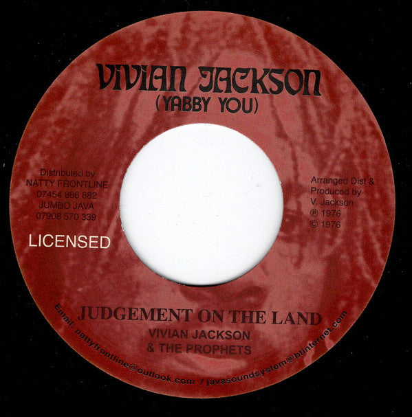 Vivian Jackson & The Prophets : Judgement On The Land  (7", RP)