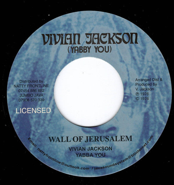 Vivian Jackson / Yabba You* : Wall Of Jerusalem  (7", RP)