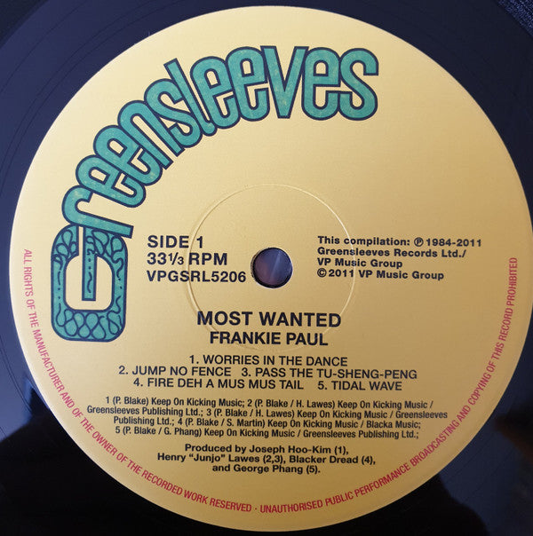 Frankie Paul : Most Wanted (LP, Comp)