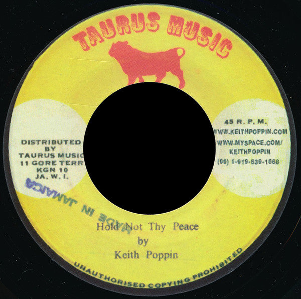 Keith Poppin : Hold Not Thy Peace (7", RE)