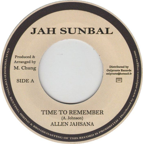 Allen Jahsana : Time To Remember (7", RE)