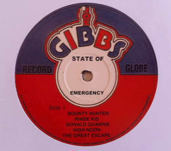 Joe Gibbs And The Professionals* : State Of Emergency (LP, Album, RE)