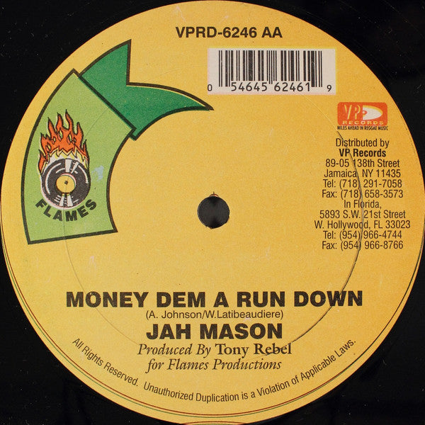 Tony Rebel / Jah Mason : Meditation / Money Dem A Run Down (12", Single)