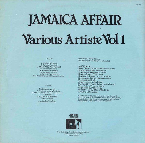 Various : Jamaica Affair - Various Artiste Vol. 1 (LP, Comp)