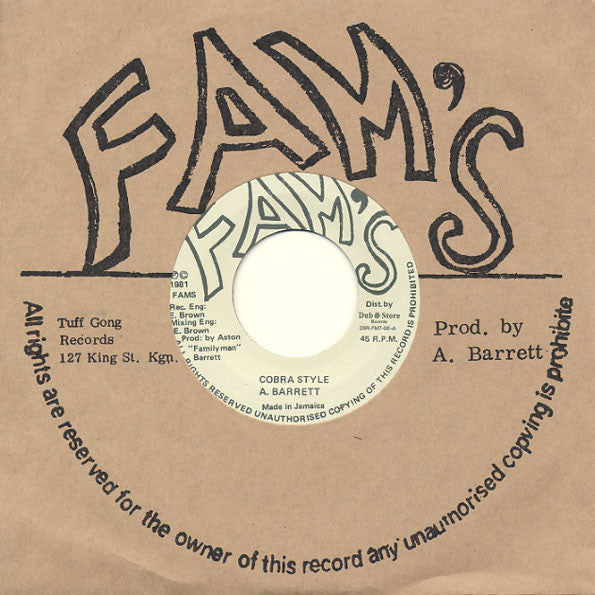 Aston "Family Man" Barrett : Cobra Style (7", RE)