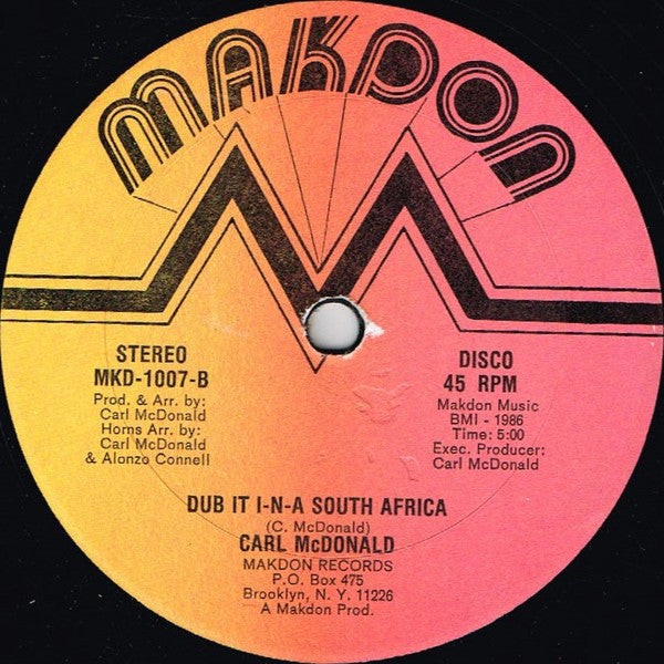 Carl McDonald (2) : Jah is Coming / Dub It I-N-A South Africa (12")