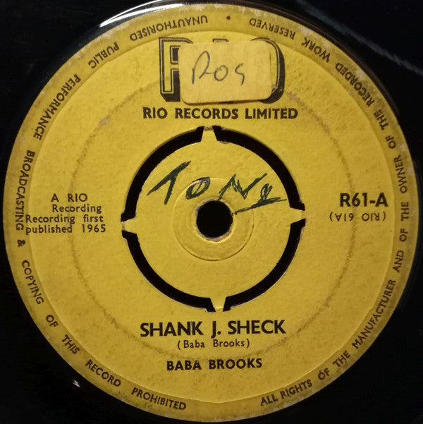 Baba Brooks / Shenley & Hyacynth* : Shank J. Sheck / Set Me Free (7", Single)