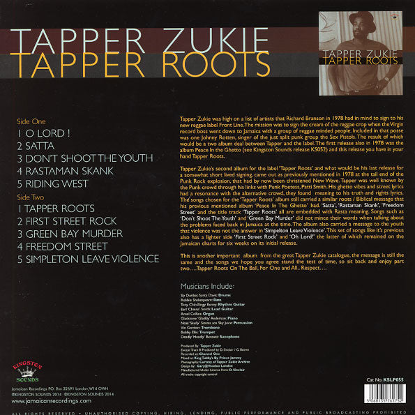 Tapper Zukie : Tapper Roots (LP, Album, RE)