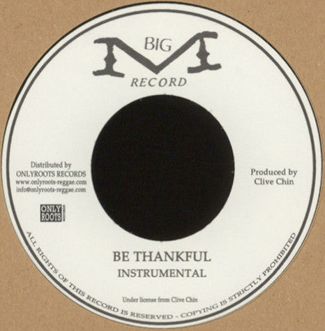 Donovan Carless : Be Thankful  (7", Single, RE)