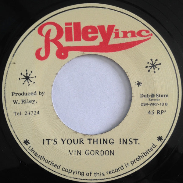 Alton Ellis / Vin Gordon : It's Your Thing (7", RE)