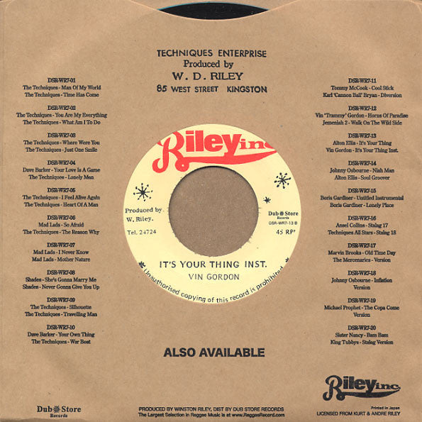 Alton Ellis / Vin Gordon : It's Your Thing (7", RE)