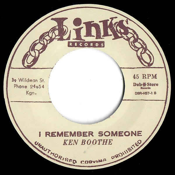 Ken Boothe : Can't You See / I Remember Someone (7", RE)