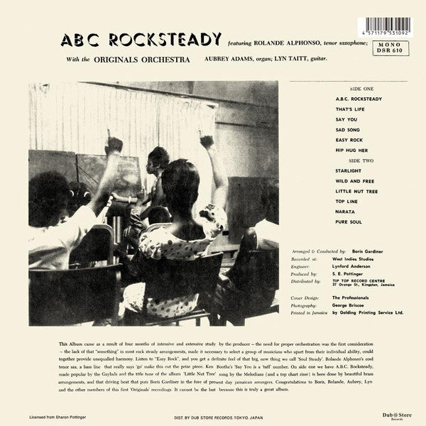 Roland Alphonso With The Originals Orchestra : ABC Rocksteady (LP, Album, Mono, RE)